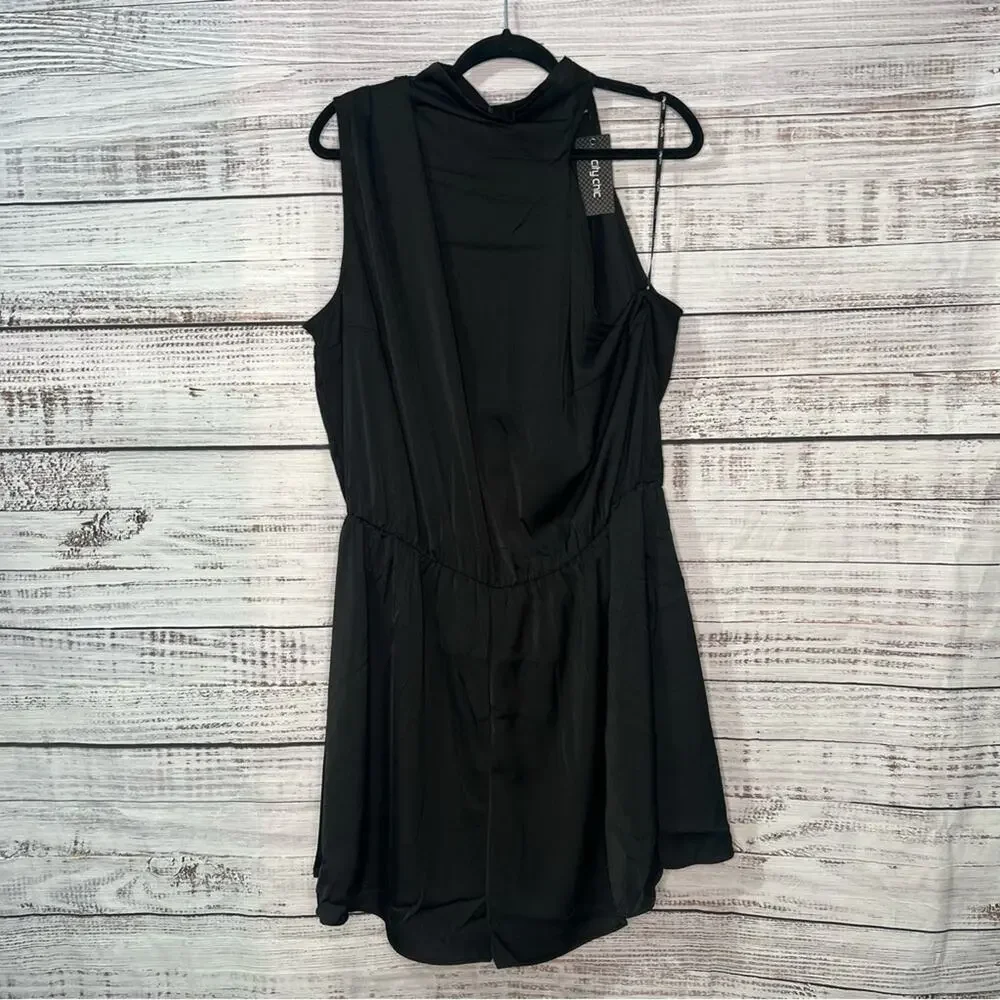 City Chic‎ Women's Plus Size 18 Black Kiana Playsuit Romper